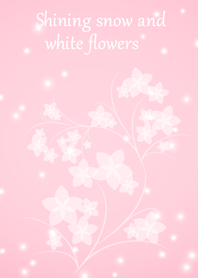 Shining snow and white flowers