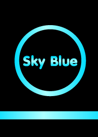 Simple Sky Blue & Black (Circle)
