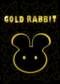 Gold rabbit with black background