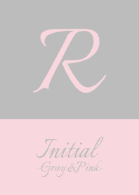 Initial "R" -Gray&Pink-