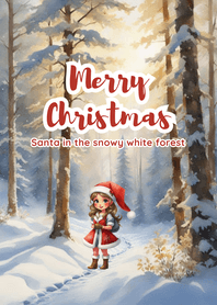 Merry christmas with santa in forest