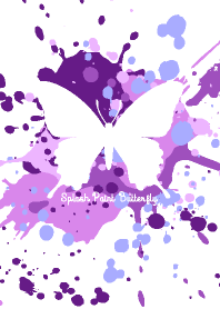 スプラッシュ・ペイント・蝶（紫×白）
