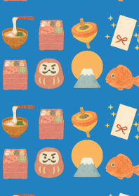 Japanese New Year02 blue