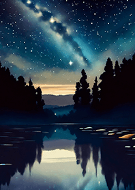 Beautiful starry night view#904
