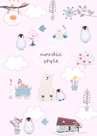 Scandinavian penguin pinkpurple11_2