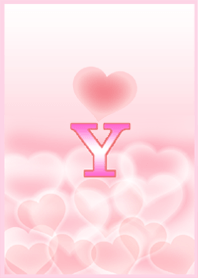 initial Y pink