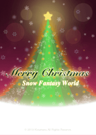 Merry Christmas Snow Fantasy -Wine red
