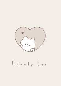 Cat in Heart(line)/beige