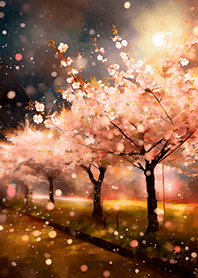 Beautiful night cherry blossoms#2963