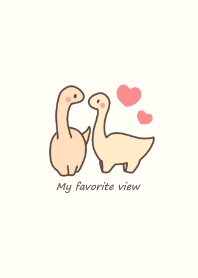 Dinosaurs Couple -beige-