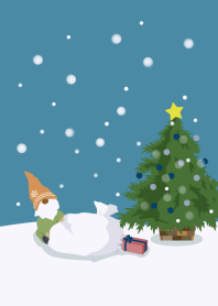 Dwarf and Christmas tree 2
