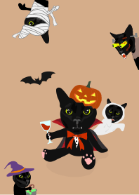 검은고양이：바우와우～할로윈 장난칠