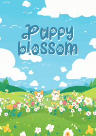 puppy dog and blossom