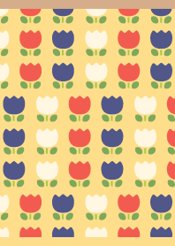 Retro three color tulips on B&Y