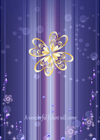 人生好転！黄金四つ葉のクローバー・ブルー