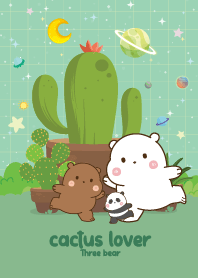 Three Bears Cactus  Lover Kawaii
