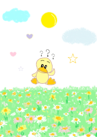 confusing duck in the flower garden