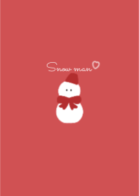 Snowman and Muted Red Colors