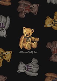 リボンとテディベア - 黒 -