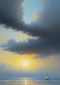 Summer beach, white clouds 70a811