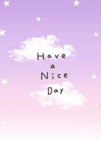 pink glade. sky and stars.