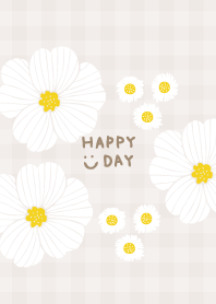 Happy White Flower Check21 from Japan