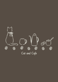 Cat and Cafe -brown-