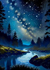 Beautiful starry night view#2504