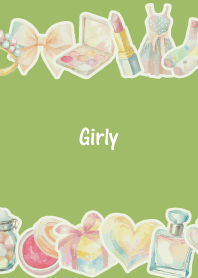 Girly Time2 on moss green