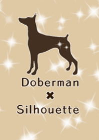 Doberman + silhouette (brown)
