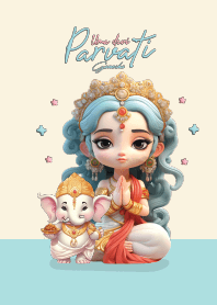 Uma devi Parvati and Ganesha Cute