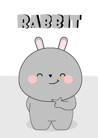 I Love Cute Cute Gray Rabbit Theme