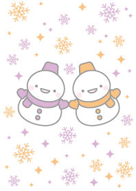 purple and orange twin snowman theme