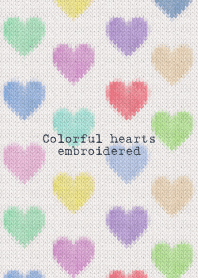 Colorful hearts embroidered 96