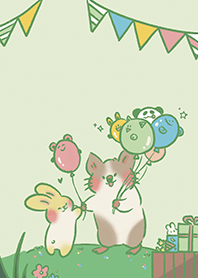 Hamster and Bunny (Balloon Party)