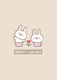 Rabbit cupcake <Tulips> beige