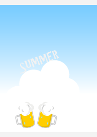 beer in summer on white