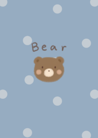 Fluffy Bear -smoky blue- dot brown
