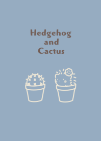 Hedgehog and Cactus 2 -blue-
