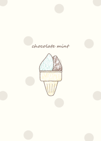 Chocolate mint gelato -beige- dot