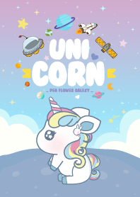 ยูนิคอร์นน่ารัก กาแล็กซี่ สีอัญชัน