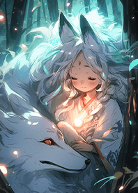 神秘九尾狐王與狐狸女孩❤️