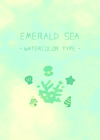 emerald sea -watercolor style -