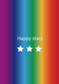 Happy stars in rainbow