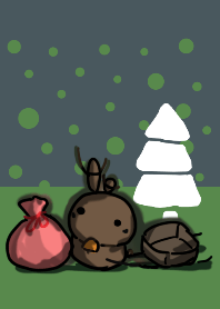 rabbit staring - merry christmas