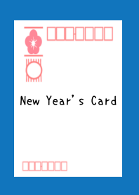 New Year's Card-BLUE-WHITE