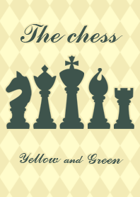 チェス駒(イエロー×グリーン×ダイヤ柄)