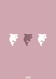 簡單可愛的鯊魚暗粉紅色