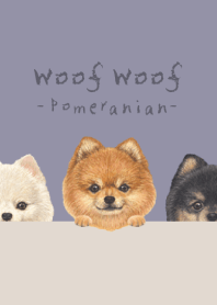 Woof Woof - Pomeranian - DUSTY PURPLE