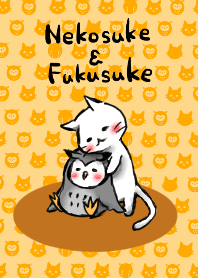 Kitten Nekosuke & Owl Fukusuke -orange-